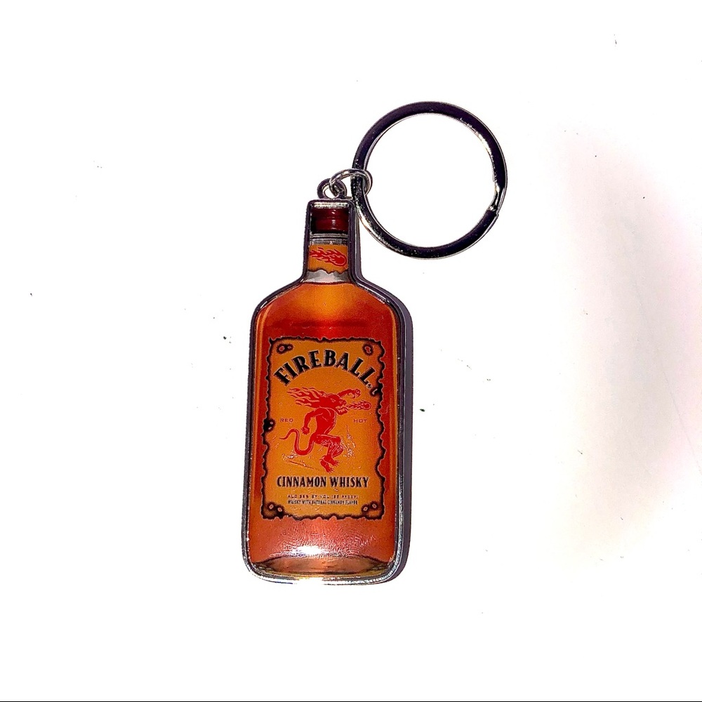 Fireball whisky metal keychain NEW